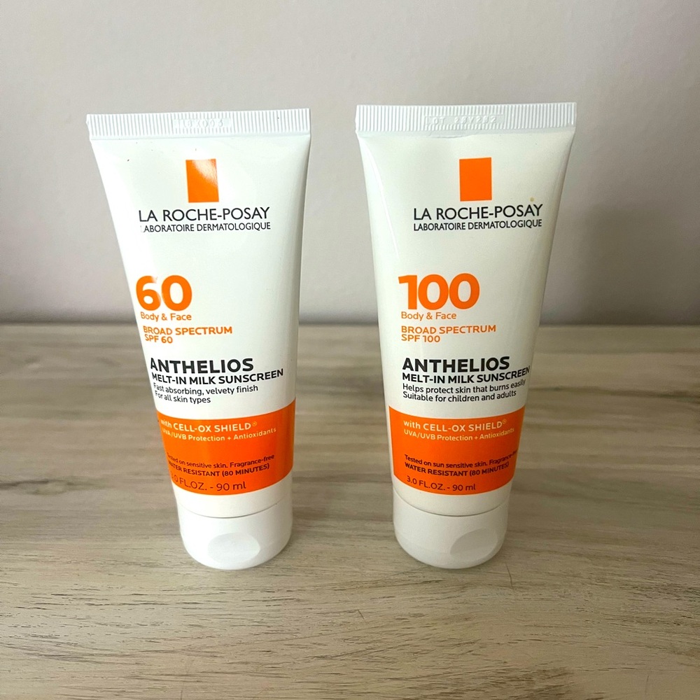 la roche posay sunscreen. 2 items. SPF 60 and 100